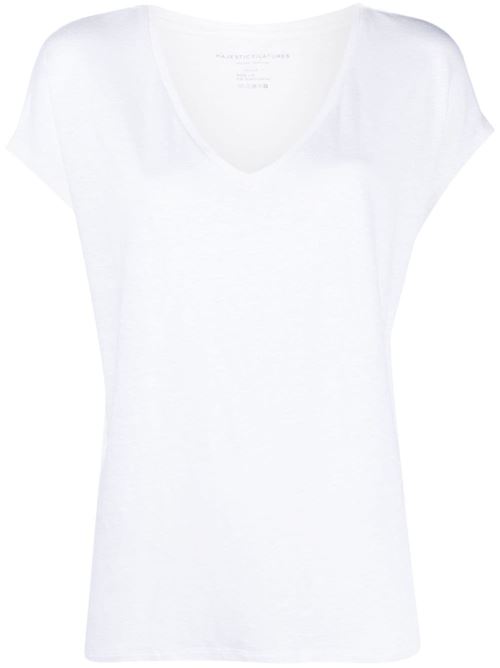 T shirt donna scollo a V MAJESTIC FILATURES | M011FTS159001